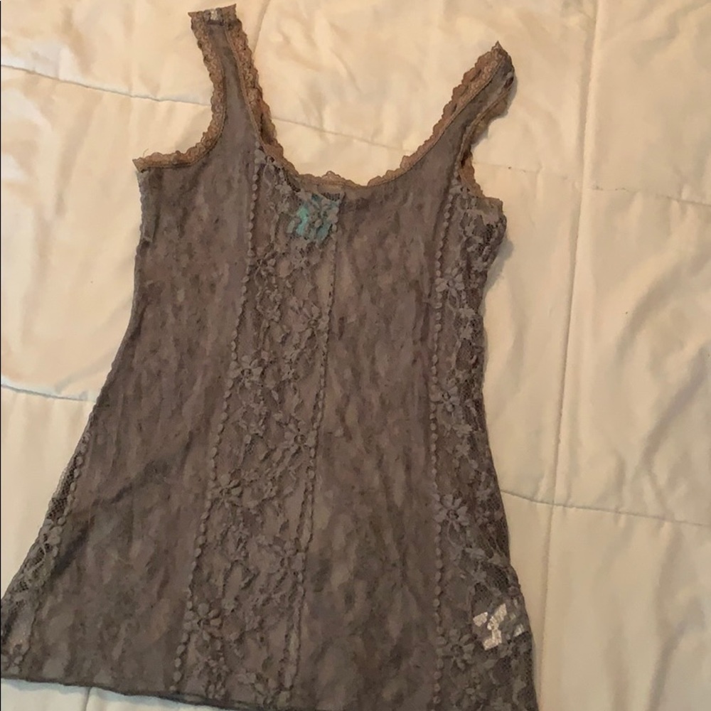 Lace top. Gray size small.